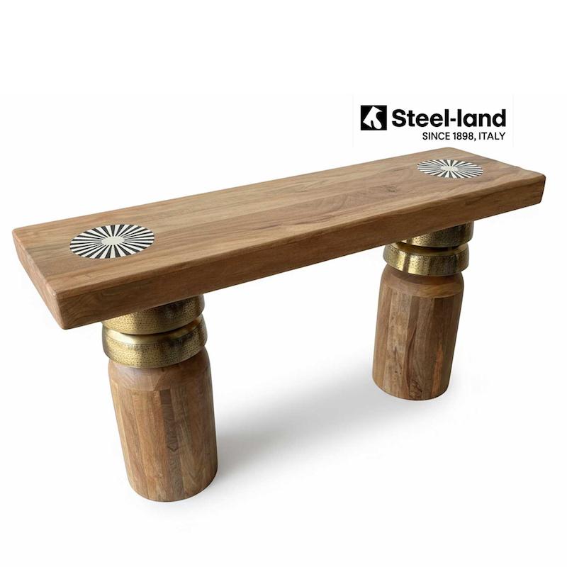 میزکنسول مدرن هندی چوب انبه و فلزی