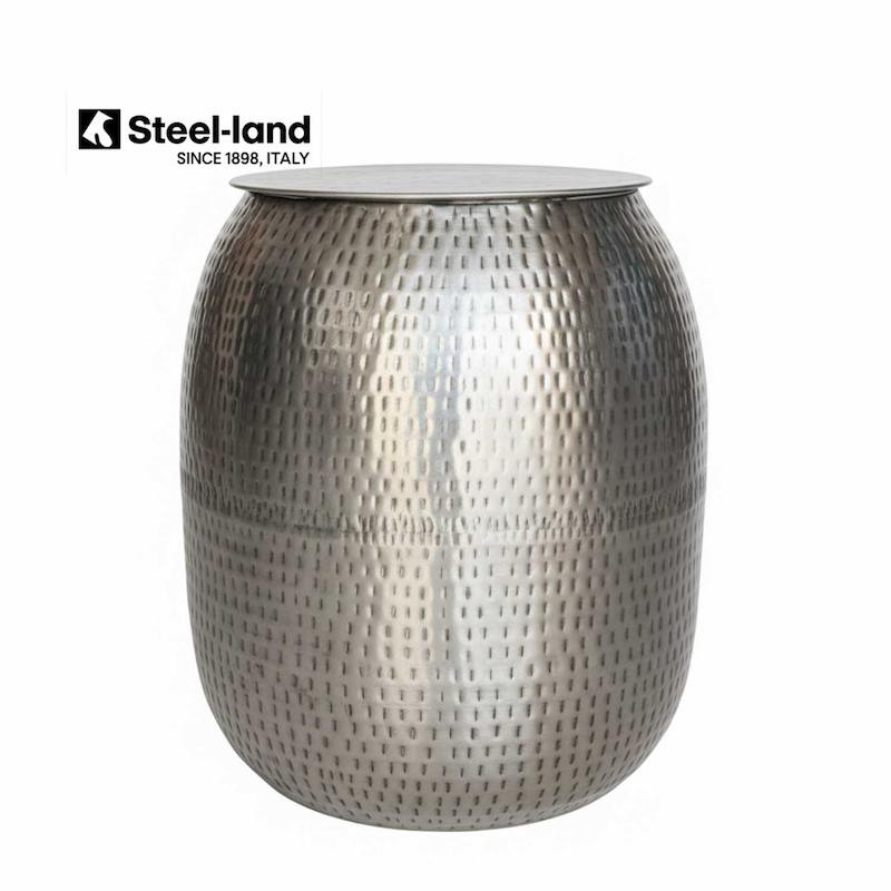 میز عسلی دکوراتیو استیل مات مدل مخزن‌دار