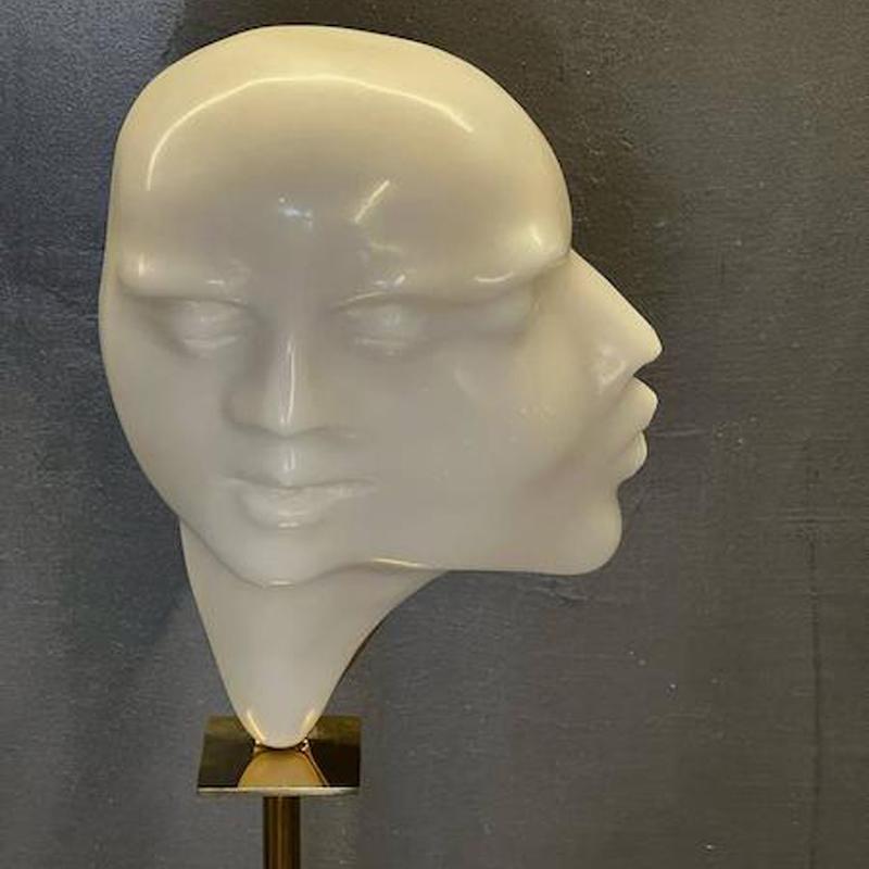 مجسمه دکوری سر مرمر ایستاده چند چهره