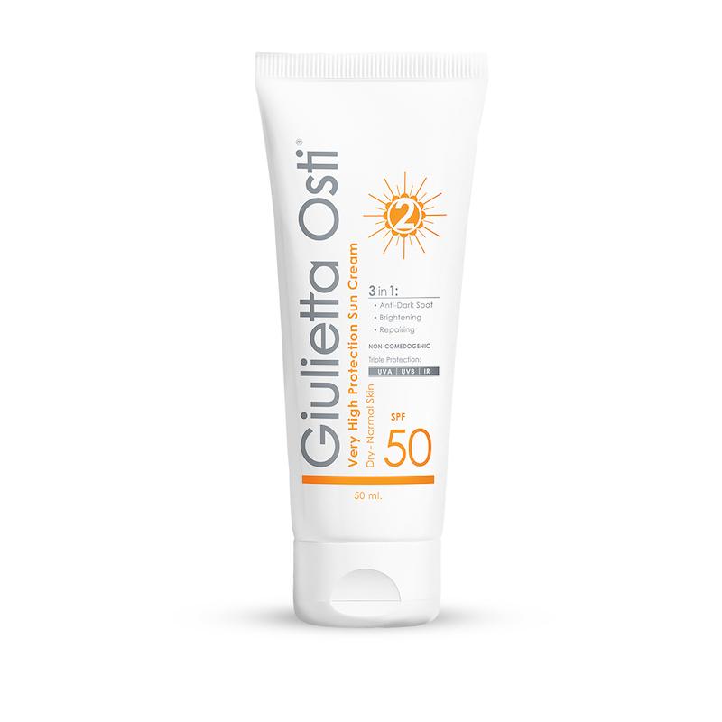 کرم ضد آفتاب بی رنگ SPF 50 مناسب پوست خشک تا نرمال جولیتا اُستی 50 میل