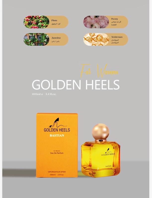 ادوپرفیوم زنانه باستیان مدل Golden Heels با رایحه شیرین حجم 100 میلی‌لیتر