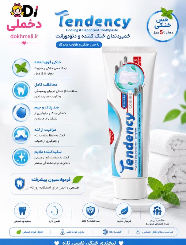 خمیر دندان ضد پوسیدگی تندنسی مدل Cooling با طعم نعناع 75 میلی لیتر