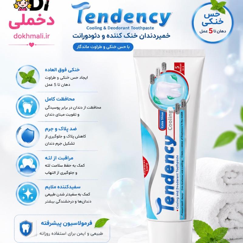 خمیر دندان ضد پوسیدگی تندنسی مدل Cooling با طعم نعناع 75 میلی لیتر