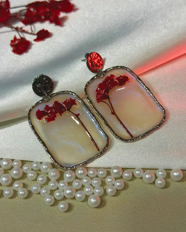 گوشواره گل استاتیس (کد114)