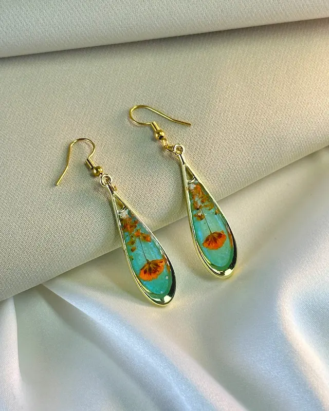 گوشواره گل نارنجی (کد108)