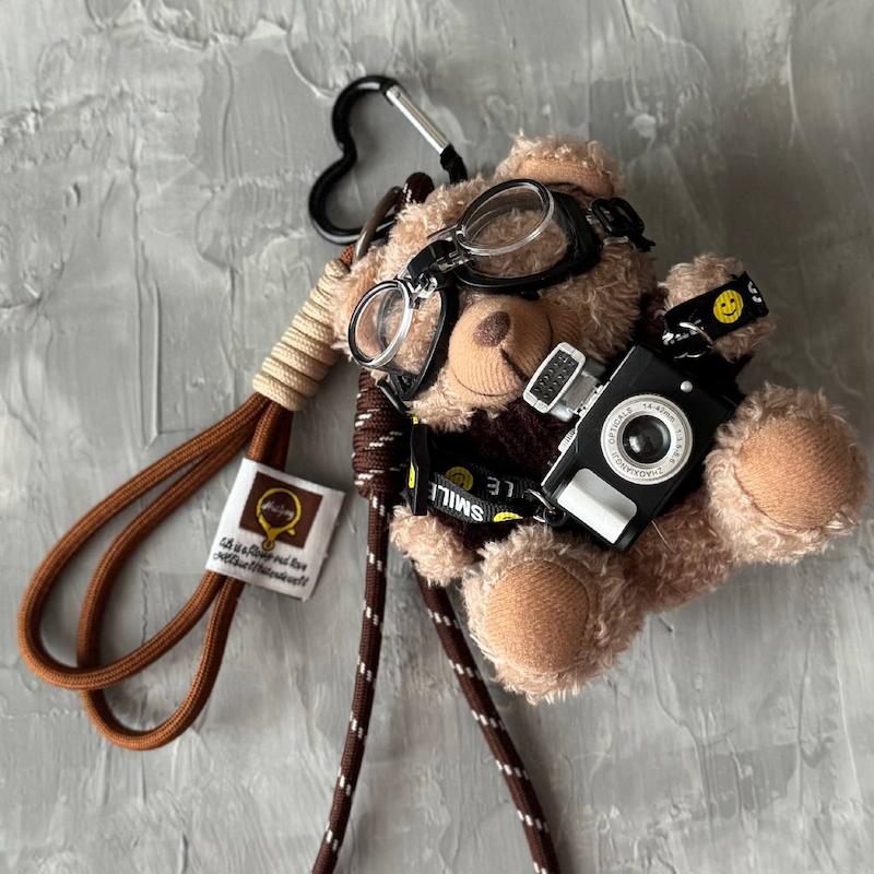 بگ چارم تدی عینک و دوربین دار قهوه ای شکلاتی