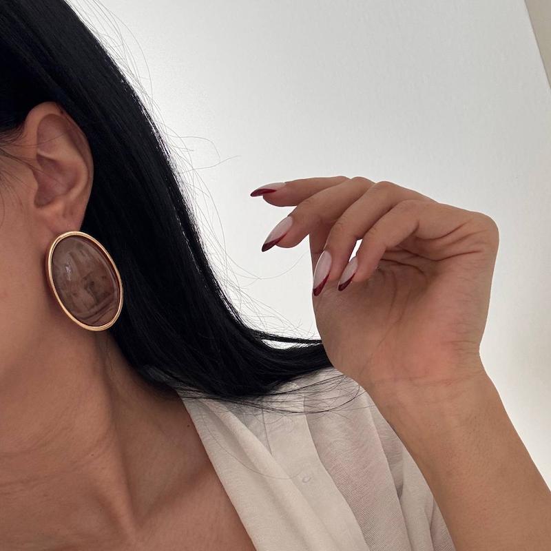 گوشواره رزینی بیضی