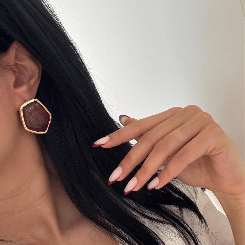 گوشواره رزینی چند ضلعی