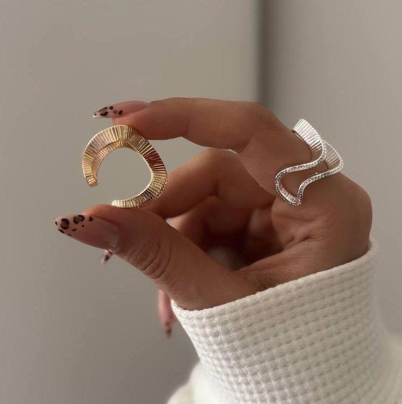 انگشتر دو موج برجسته