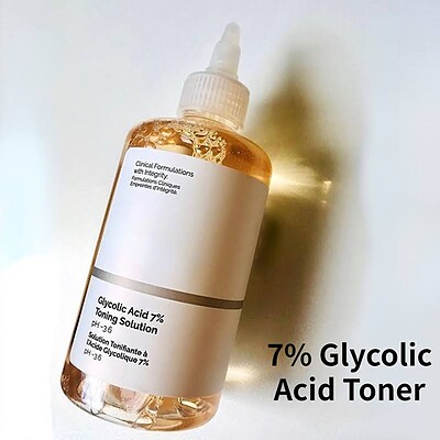 تونر گلیکولیک اسید 7% اوردینری حجم 240 میل لایه بردار و روشن کننده پوست  The Ordinary Glycolic Acid 7% Toning Solution