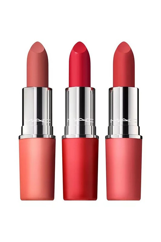 Mac Cosmetics Exclusive. Hail To The Chic! Lipstick Trio (Full Size Ruby Woo, Teddy 2.0 and Stay Curious) رژلب مک 