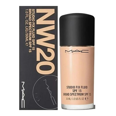 AC Studio Fix Fluid SPF 15 Foundation کرم پودر مایع مات مک  دارای spf15