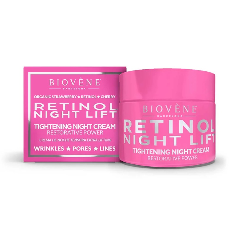 کرم شب حاوی رتینول بایووین بارسلونا   biovene barcelona RETINOL NIGHT LIFT Power Tightening Night Cream