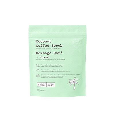 اسکراب بدن نارگیل و‌قهوه فرانک بادی ۲۰۰ گرم COCONUT COFFEE SCRUB frank body 