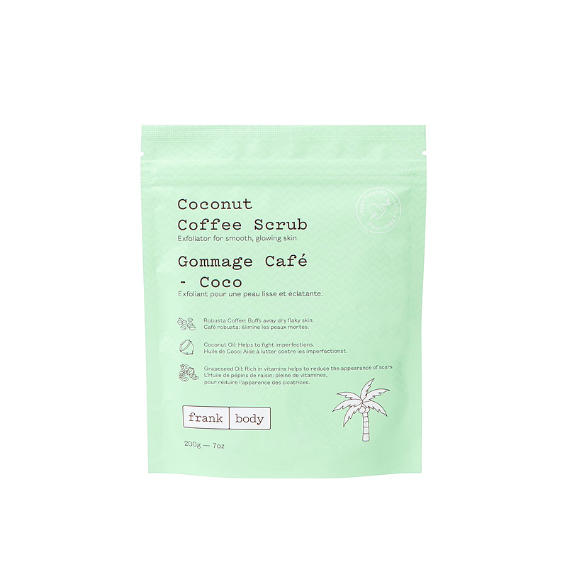 اسکراب بدن نارگیل و‌قهوه فرانک بادی ۲۰۰ گرم COCONUT COFFEE SCRUB frank body 