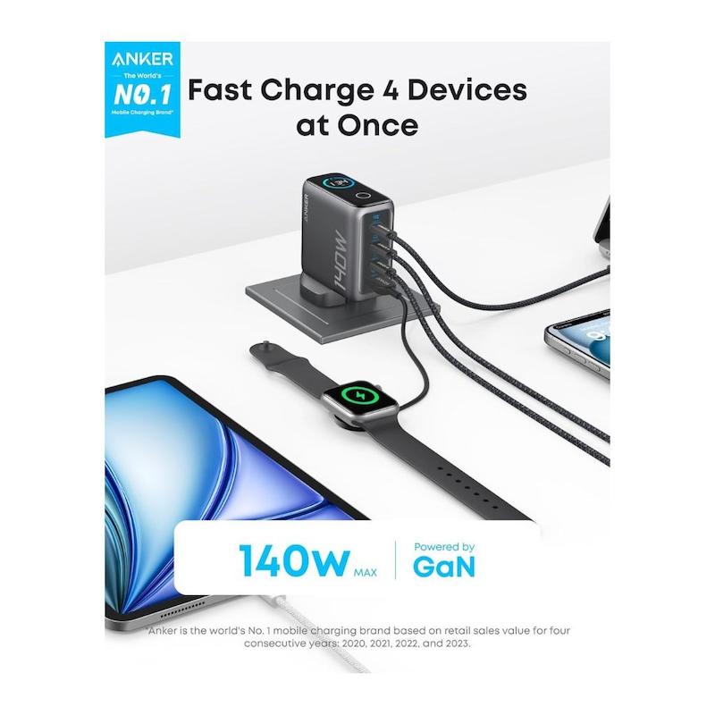 شارژر دیواری 140 وات انکر مدل B2697 به همراه کابل USB-C به طول 1.5 متر