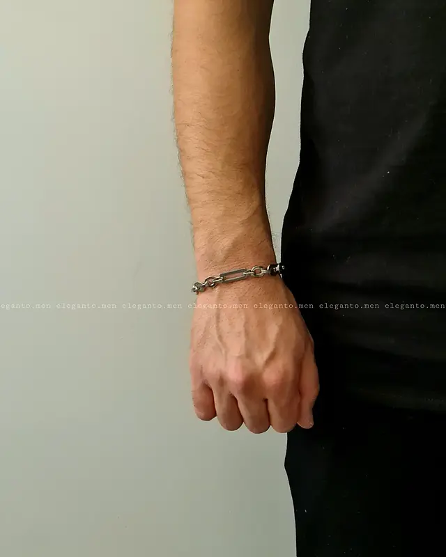 دستبند کلیپ‌ نقره ای