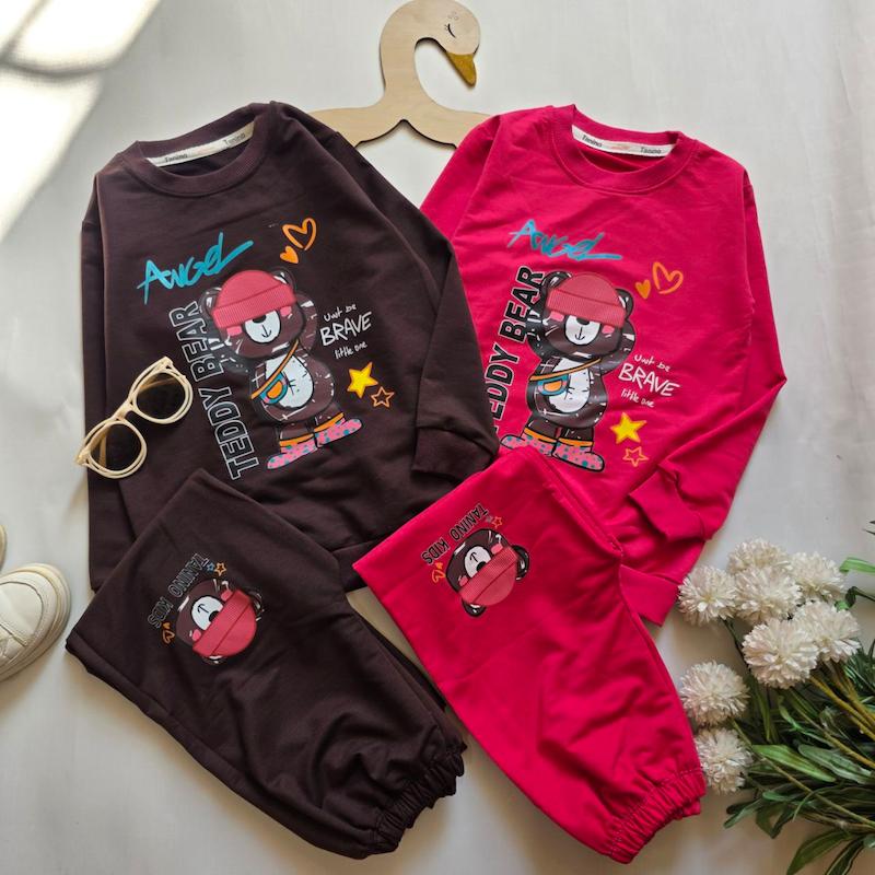 بلوز و شلوار خرس کلاه دار ۵۰ و ۵۵