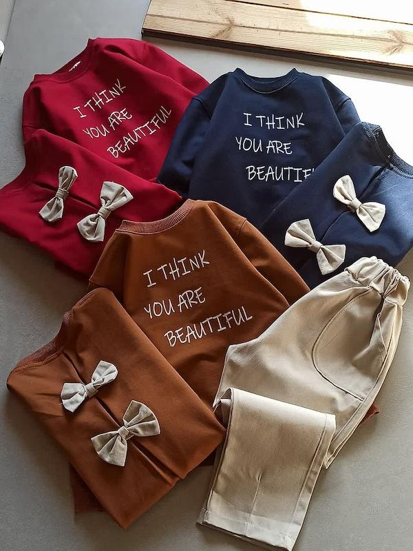 بلوز و شلوار کتان مجلسی دخترانه سایز۴۵ تا ۶۰