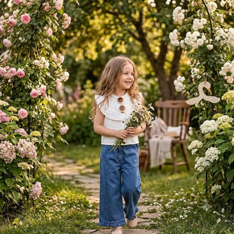 شلوار جین کاغذی بچگانه مناسب ۴ تا ۸ سال