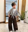 ۳ تیکه شومیز و تاپ و شلوار بگ دخترانه ۵۰ تا ۶۵