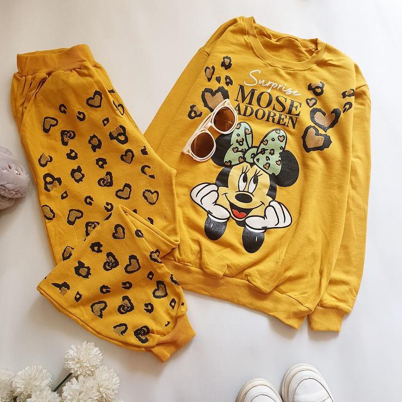 بلوز و شلوار میکی موس پلنگی دخترانه ۵۰