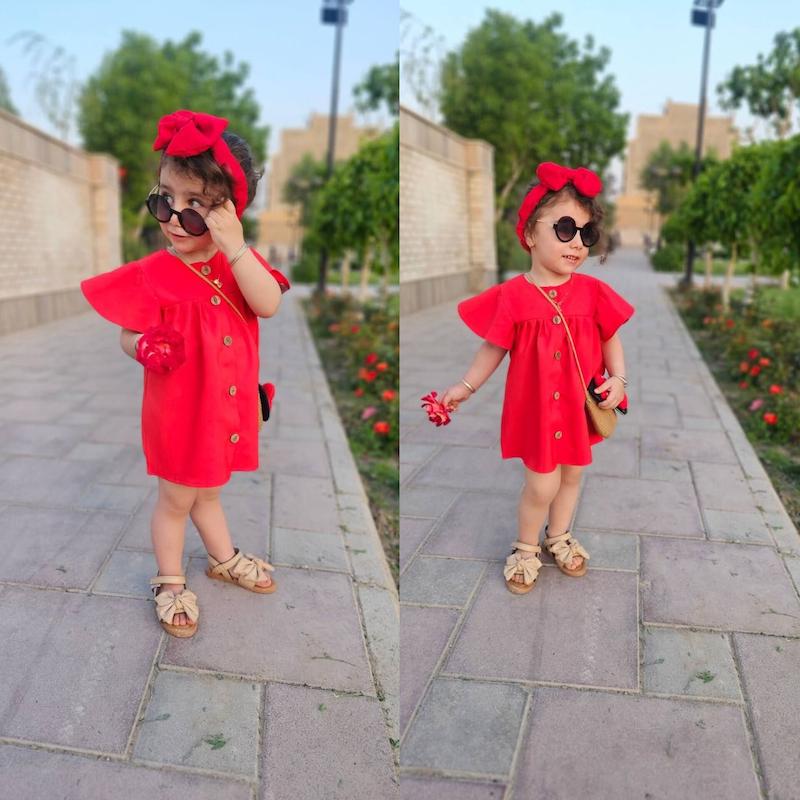 پیراهن کرپ مازراتی دخترانه 