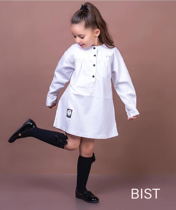 تونیک سفید لی دخترانه 