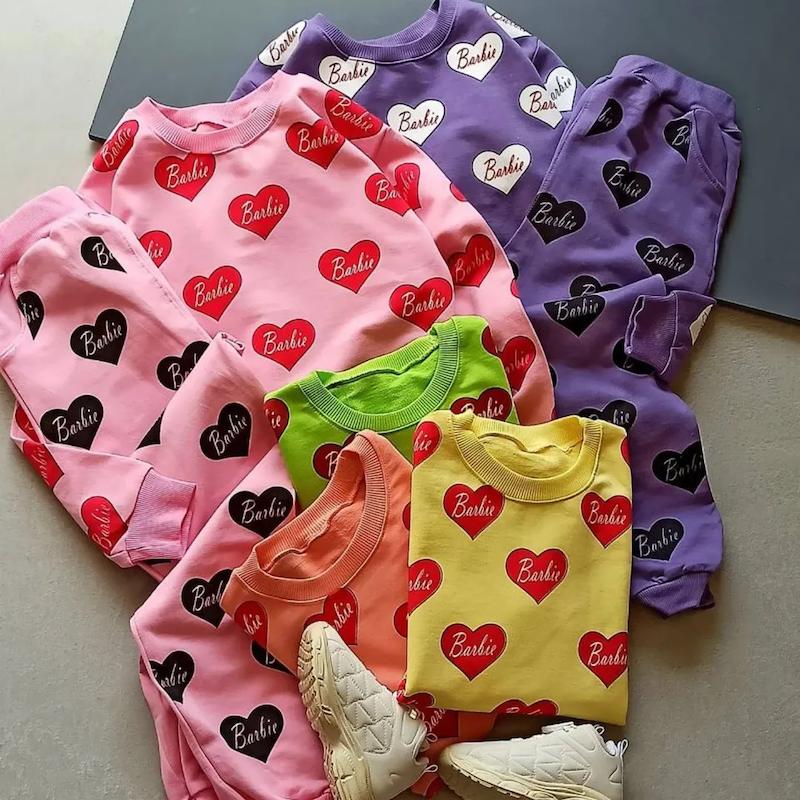 بلوز و شلوار پنبه دورس قلبی دخترونه