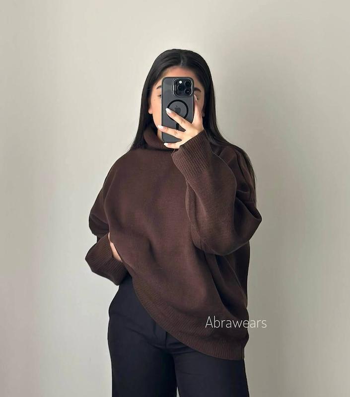 بلوز زنانه یقه اسکی لش