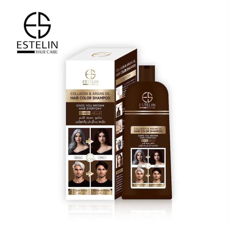 شامپو رنگ مو با کلاژن و روغن ارگان استلین ESTELIN اورجينال
