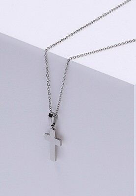 گردنبند صلیب استیل ضد زنگ مدل christian cross