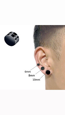 گوشواره مگنتی  ۸ میلیمتر مشکی مناسب یک گوش 