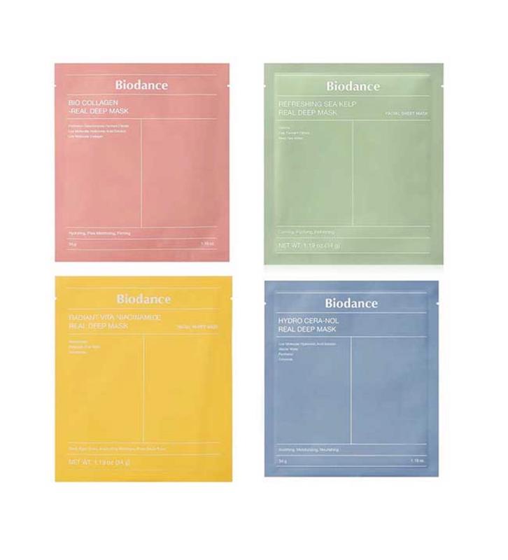 ماسک صورت بایودنس ۴ رنگ آبرسان ، جوانساز ، روشن کننده و شاداب کننده