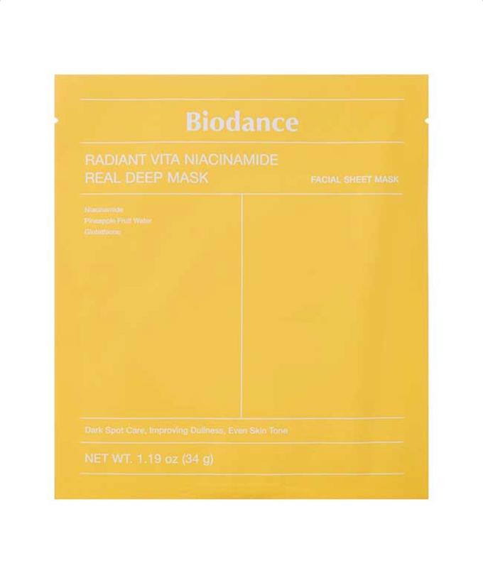 ماسک ورقه ای زرد بایودنس Biodance حاوی نیاسینامید