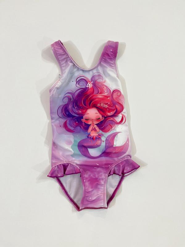 مایو دخترانه اسلیپ برند لایف LIFE مدل پری دریایی بنفش