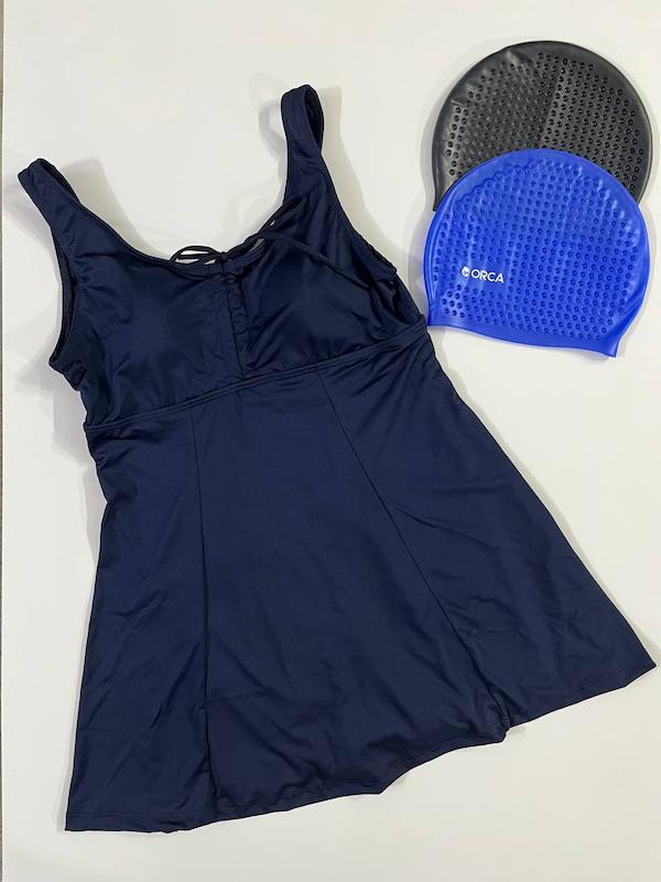 مایو زنانه دامن دار برند اسپیدو Speedo سرمه ای