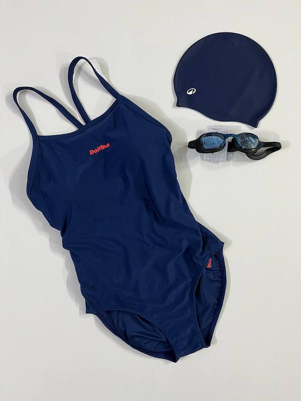 مایو اسلیپ زنانه دلفینا تک رنگ سرمه ای DOLFINA