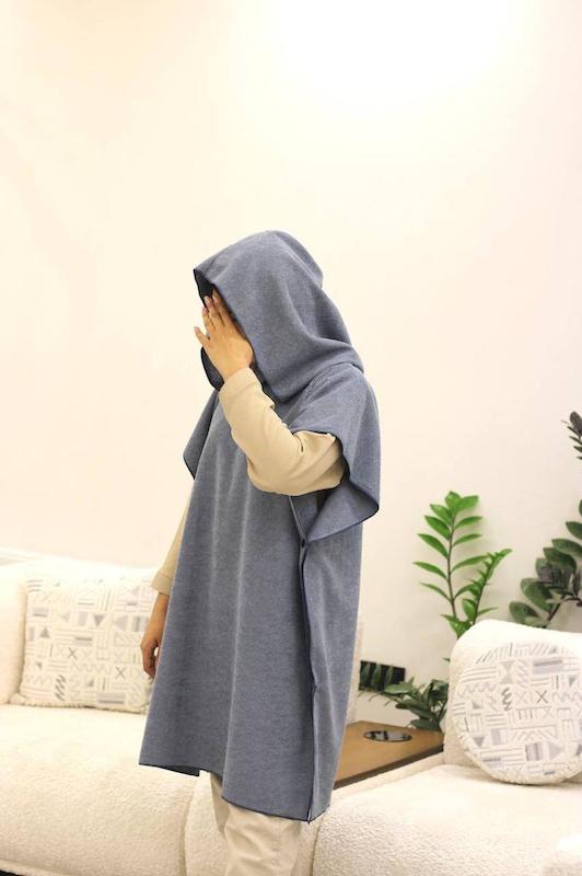 حوله پانچو رنگ «طوسی فیلی» | قد۷۵ و ۹۰