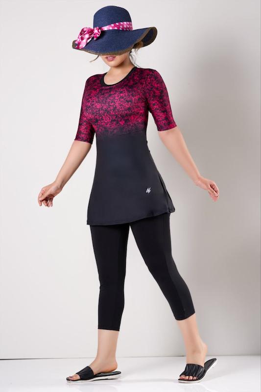 مایو اسلامی (نیمه پوشیده ) زنانه برند لایف Life مشکی قرمز