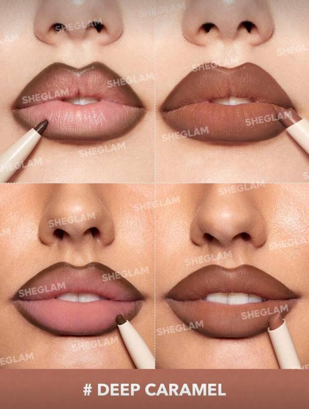 رژلب و خط لب دوطرفه شيگلم رنگ Deep caramel 
