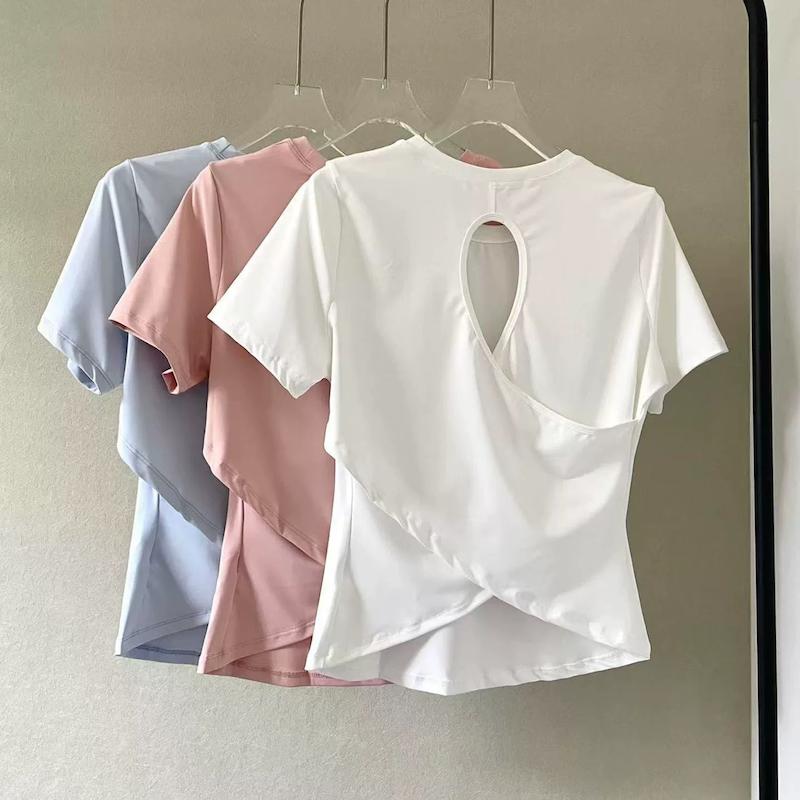 تیشرت ورزشی زنانه مدل پشت باز  (ضربدری)| تیشرت ورزشی زنانه