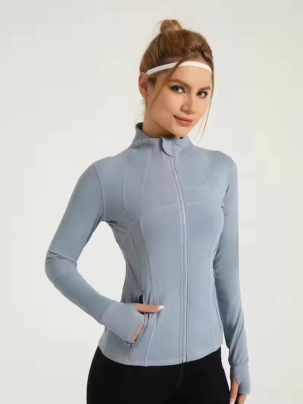 سوئیشرت تمرین زنانه جذب (اسلیم فیت) زیپ‌دار با سوراخ انگشت شست