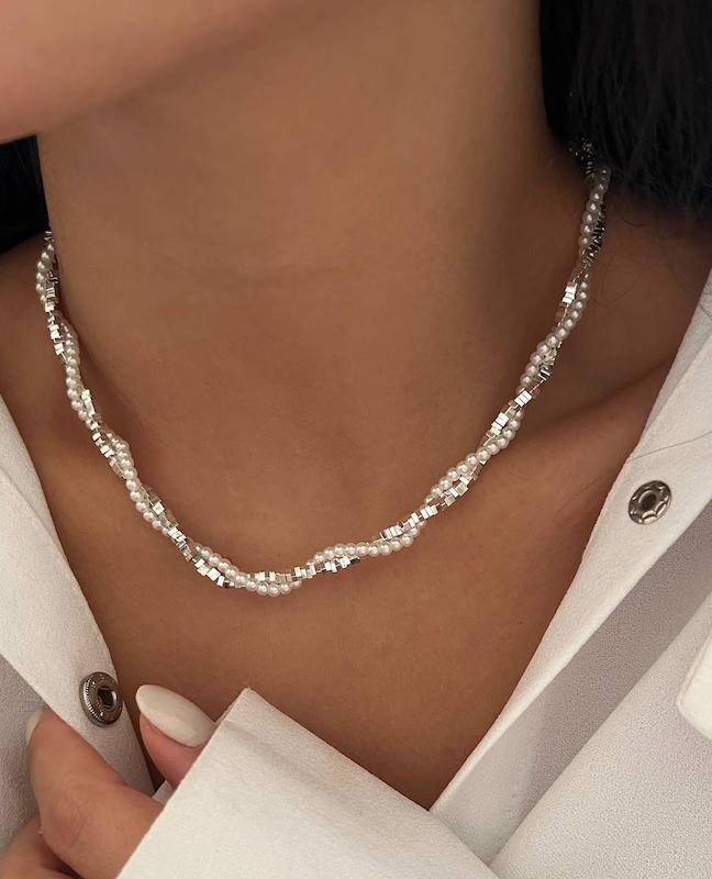 گردنبند آبكارى نقره