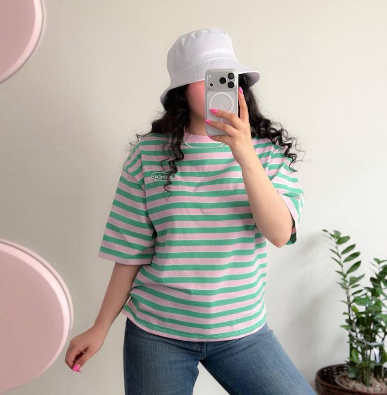 تیشرت باکسی راه راه 🎀✨