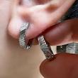 گوشواره حلقه ای نقره تراش مدل مانجارو