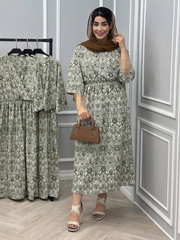 پیراهن دامن چین دار   👗جنس پارچه بوگاتی🥰🤗