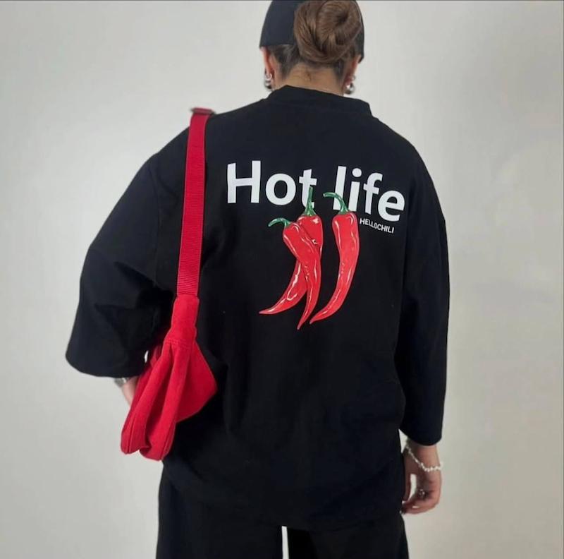 تیشرت باکسی پشت چاپ جذاب فلفل🌶️🌶️🤩