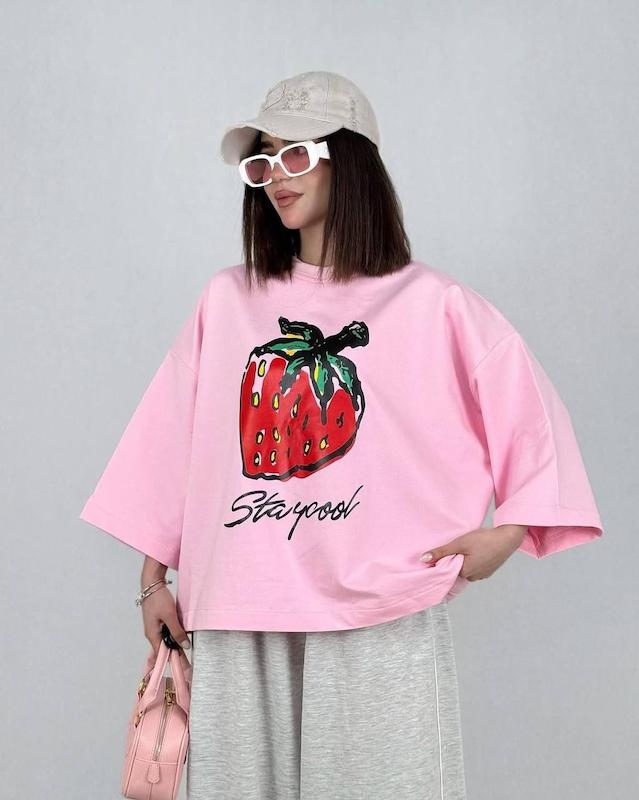 تیشرت باکسی توت فرنگی 🍓