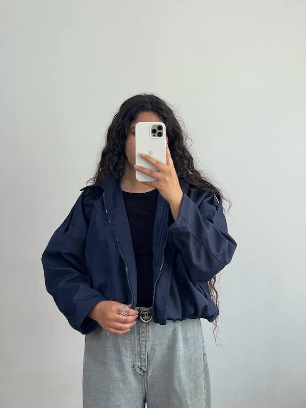 بامبر جکت آستردار سرمه ای کد 110